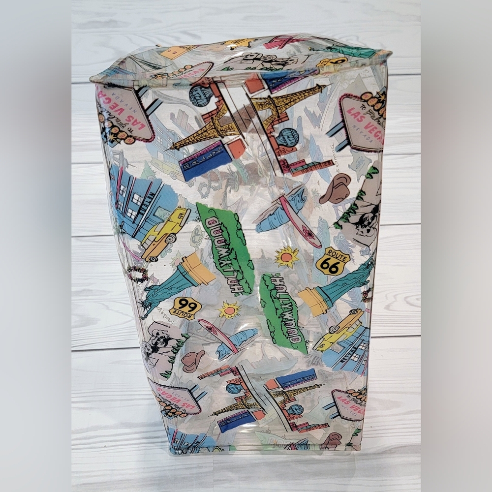 Dooney & Bourke 2 Piece Colorful Landmark Soft Acrylic Tote & Wristlet - Picture 6 of 16